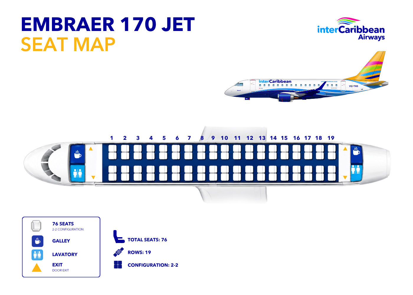 Seat map Embraer 170