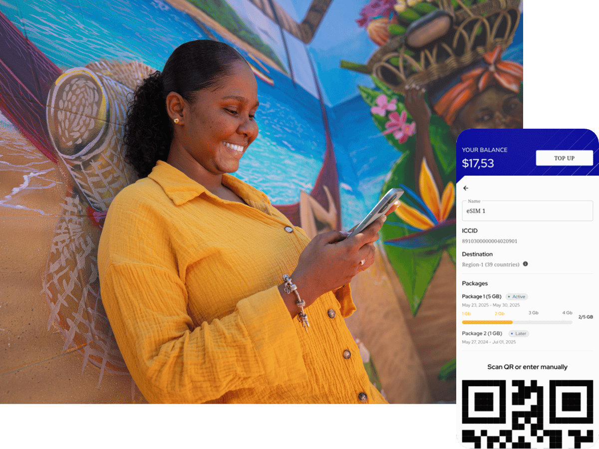 Installing an interCaribbean eSIM before travelling