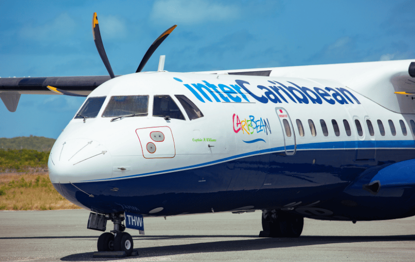 Historical logo transition or aircraft image representing interCaribbean's 2013 rebrand